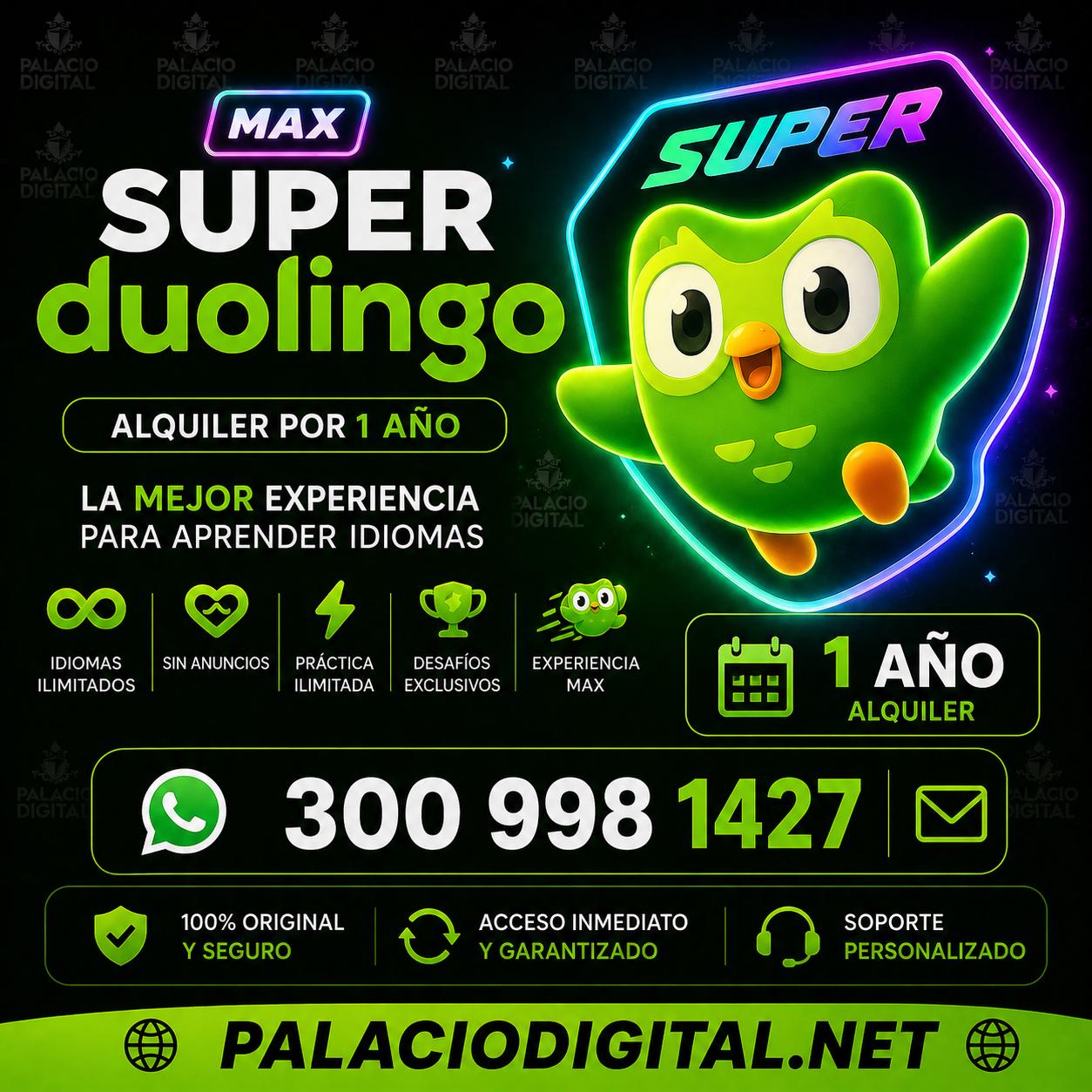 🦉 DUOLINGO SUPER – AÑO COMPLETO